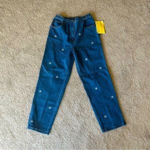 Jeans with embroidered snowflakes - Christmas / Winter